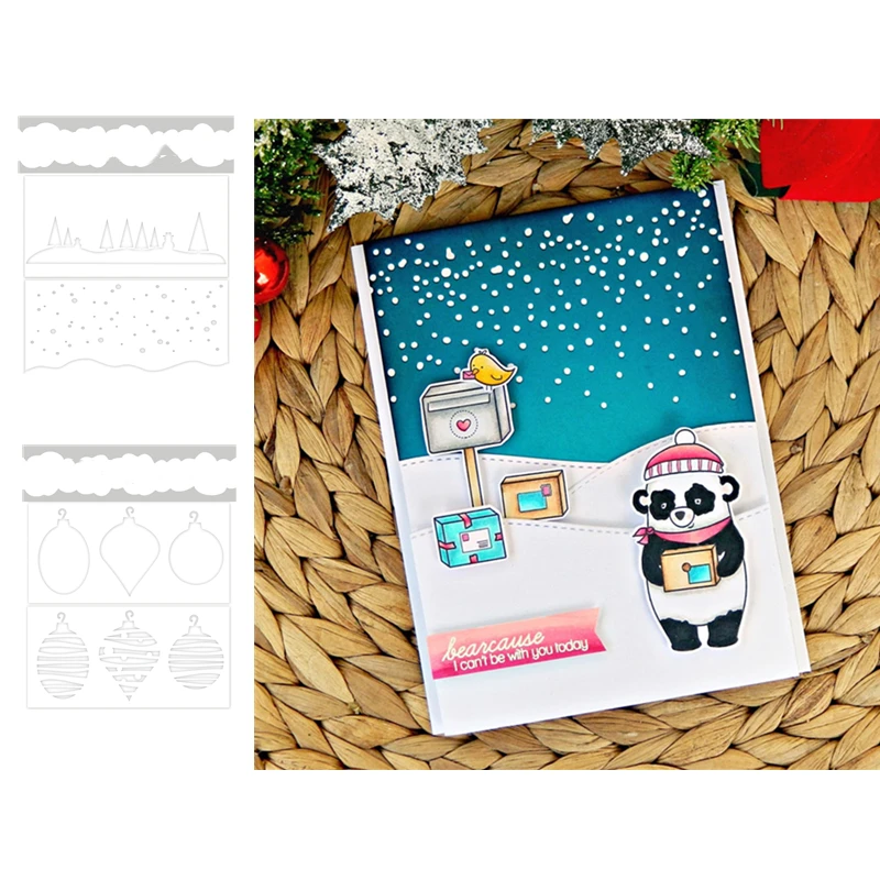 Трафарет Рождественский панда Снеговик альбом бумажные открытки для сделай сам