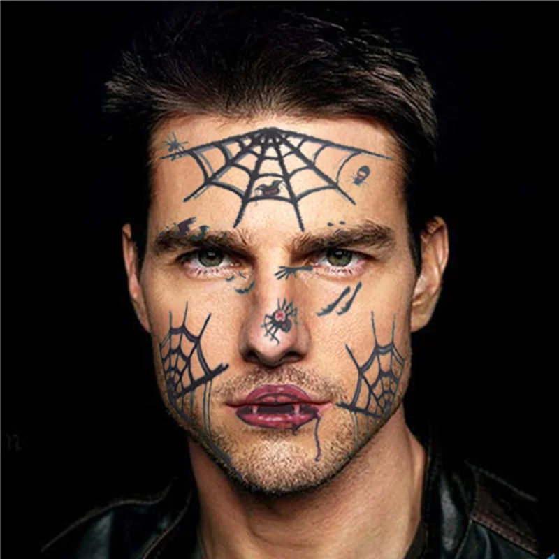 Наклейка в виде маски для Хэллоуина забавная Временная косметика лица