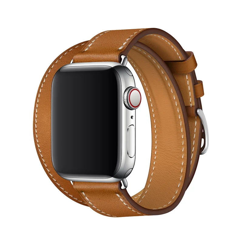 4 Кожаный ремешок для apple watch band 42 мм 38 мм iWatch band 44 мм 40 мм двойной походный браслет ремешок для часов apple watch 4 3 21 аксессуары - Цвет ремешка: 4