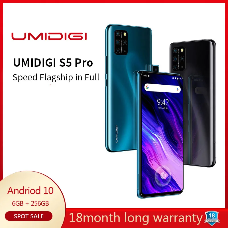 UMIDIGI S5 Pro Телефон Android 10 глобальная версия 6 39 &quotFHD + AMOLED 256 Гб Встроенный экран
