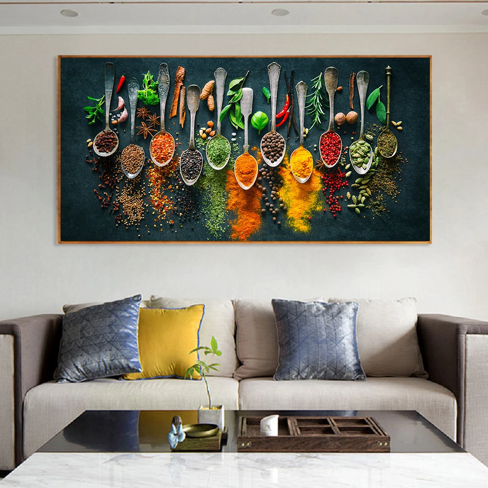 

Nordic Style Printed Poster Wall Art Canvas Delicious Food Seasoning Painting Home Decoration For Kitchen Modern Modular Picture