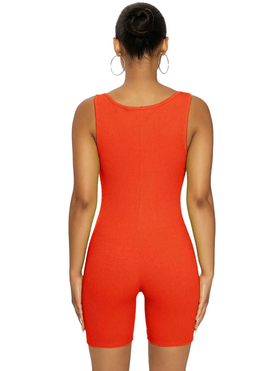 

Home Wear Casual Women Solid Color Slim-fit Bodycon Short Jumpsuit 2020 Popular Hot Sale Tank Sleeve Playsuit 5 Color