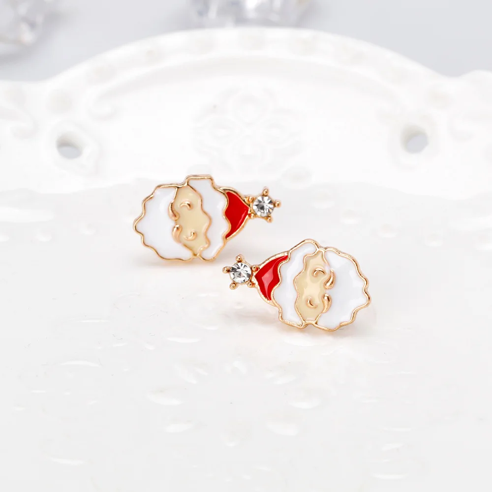 

2021 Hot Selling Christmas Alloy Earrings with Fashion New Creative Cute Snowflake Santa Claus Jewelry Women Pendientes Gifts