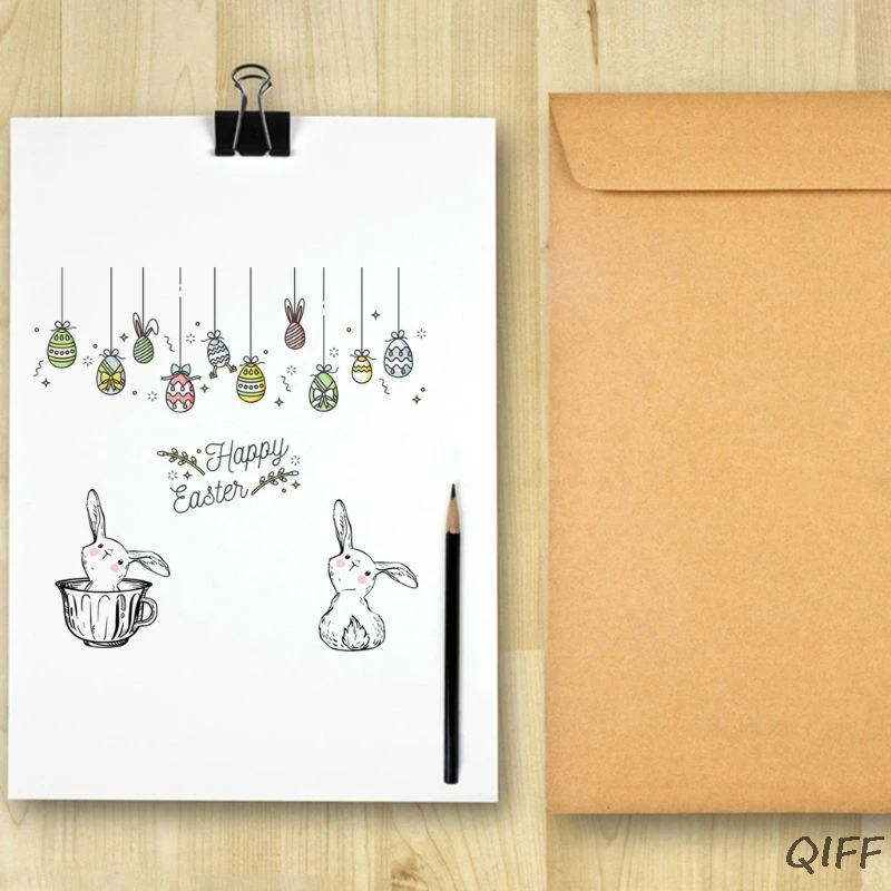 Кулон &quotПасха&quot яичный кролик силиконовая прозрачная печать альбом для