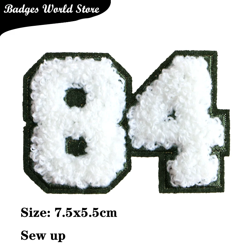 2 Pcs Various Arabic numerals sequin Towel embroidery icon Iron on Patch for Clothing DIY Strip Patchwork Stickers Custom Badges | Дом и сад