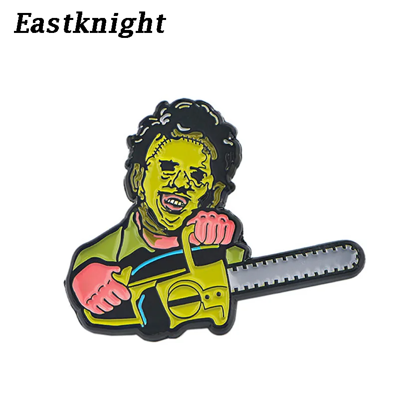 K640 кожаная брошь с изображением ужасного фильма металлическая эмалированная