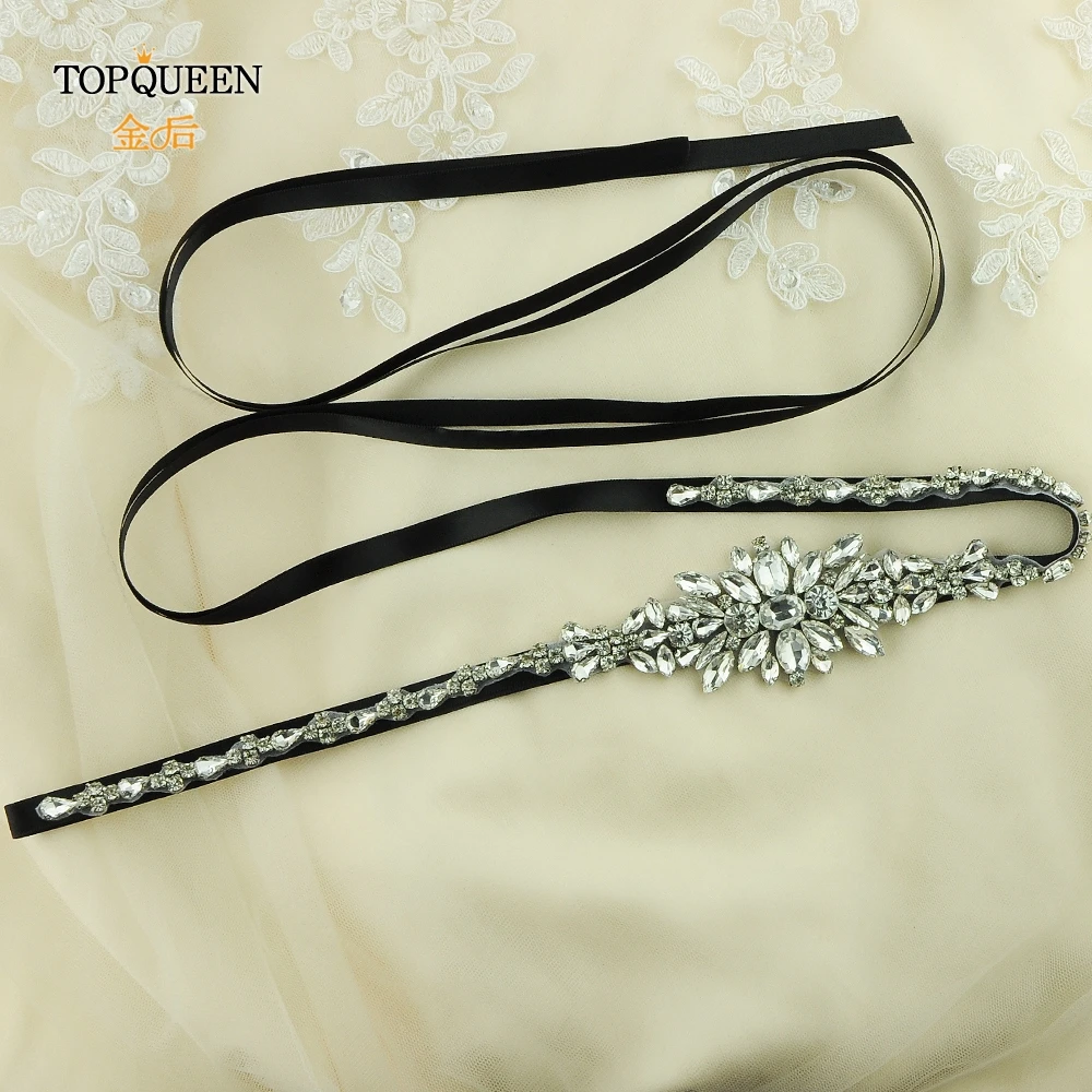 TOPQUEEN S352 свадебный пояс, свадебные Стразы для свадебного пояса, аксессуары для свадебного платья, свадебное платье, пояс 1 см