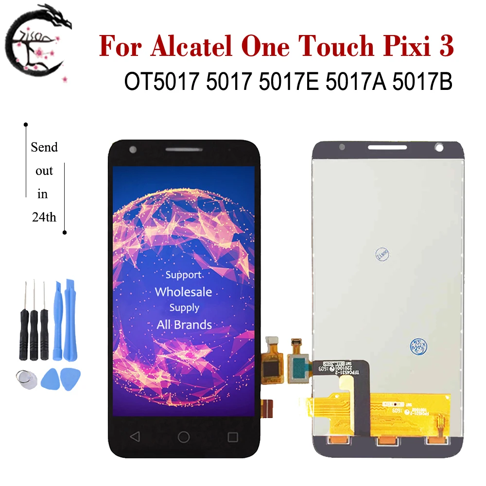 ЖК дисплей для Alcatel One Touch Pixi 3 OT5017 5017 5017E 5017A полный сенсорный экран дигитайзер в