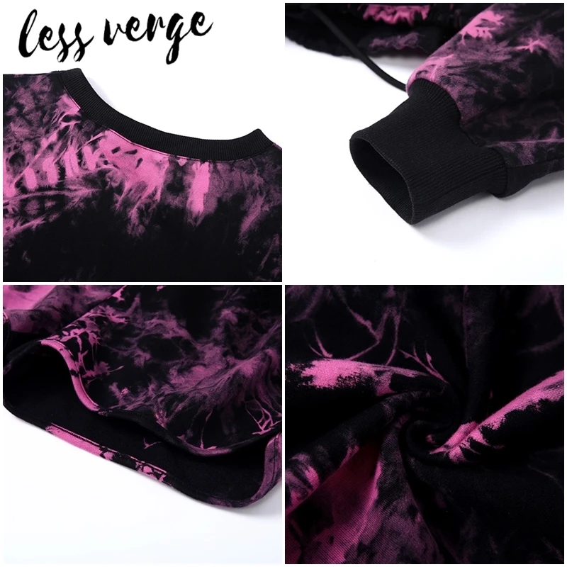 Lessverge осенне зимние черные толстовки комплекты из 2 предметов женские двух топ и