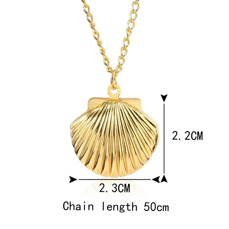 

Openable Girl Series Mermaid Shell Necklace 2021 New Fashion Jewelry Girls Ladies Jewelry Shell: 2.2*2.3cm 1pc 3 Color