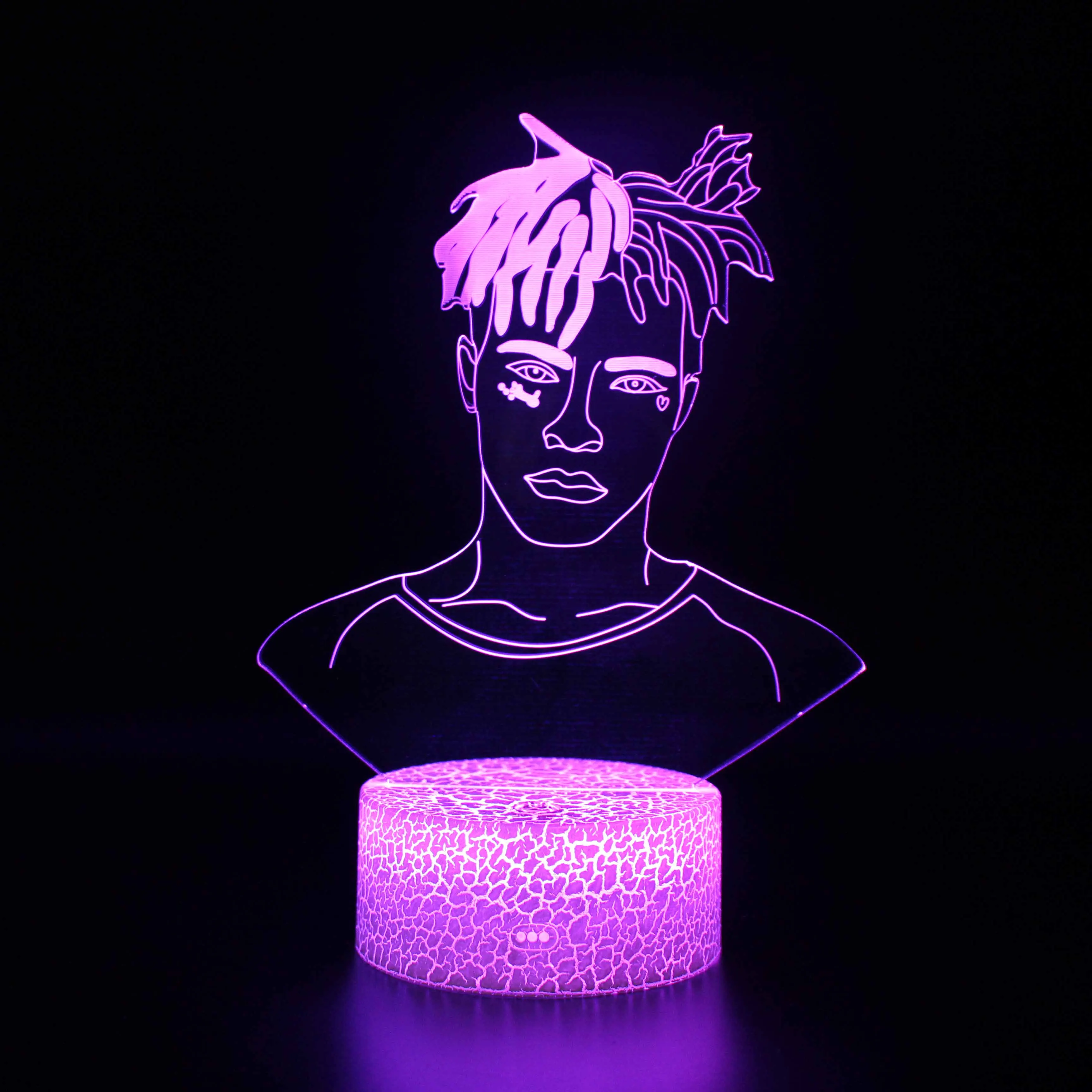

American Rapper XXXTentacion Figure Led Night Light Cool Fans Gift Dropshipping Room Decor Light Office Bedroom Table 3d Lamp