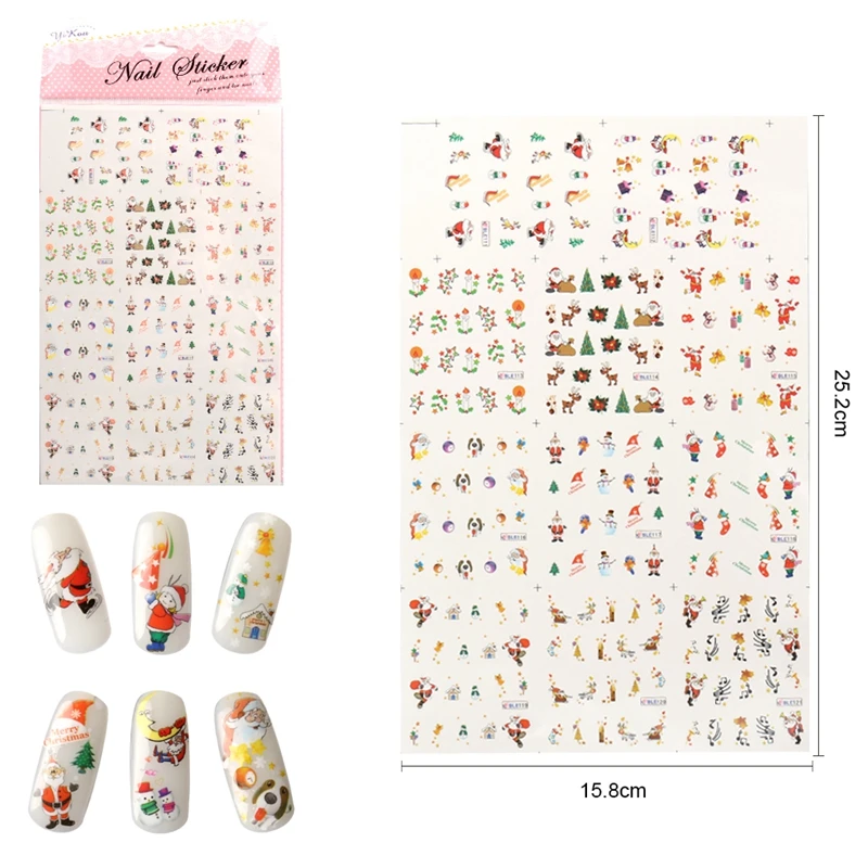 Elite99 переводная наклейка для воды наклейки дизайна ногтей Снеговик на Рождество