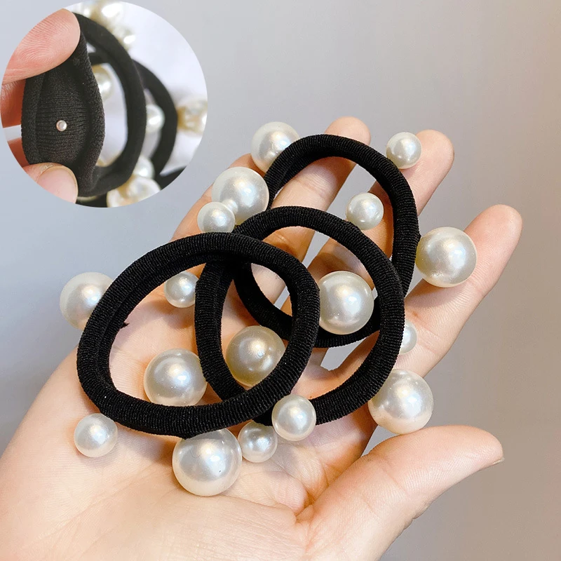 

Elastic Hair Girl Pearl Woman Accesoires Colorful Rubber Hair Rubber Ring Rope For Girls