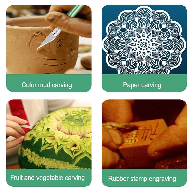 Скальпель из углеродистой стали нескользящая ручка набор Металлических Лезвий