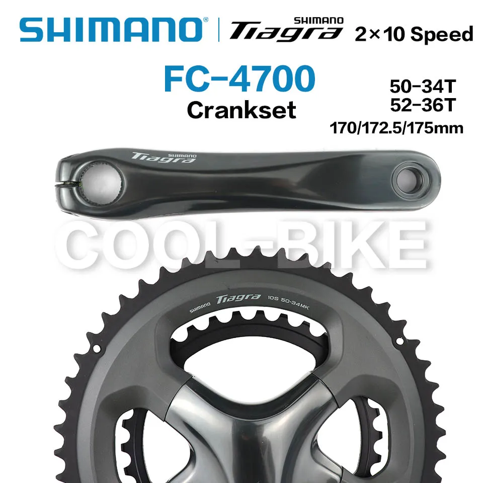 Shimano Tiagra FC 4700 шоссейный велосипед 2x10 скорость 50 34T 36 52T 165/170/172.5/175 мм HOLLOWTECH II