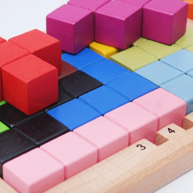 

Colorful Wooden Tangram Tetris Game Brain Teaser Puzzle Toys Baby Preschool ination Early Educational Kids Toy