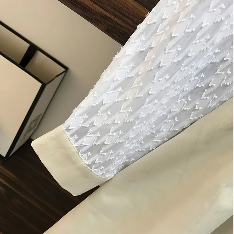 Женское офисное платье большого размера элегантное Сетчатое с длинным рукавом и