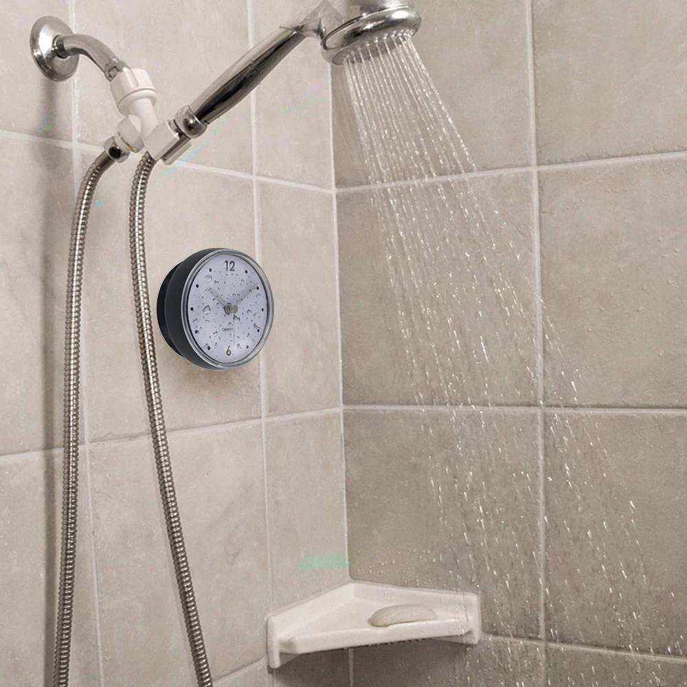 Часы для ванной водонепроницаемые IP24 настенные часы с присоской комнаты