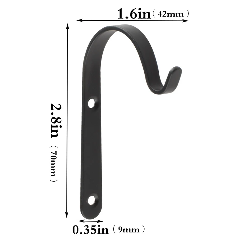 

1/4/10pcs Hanging Basket Brackets Metal Strong Outdoor Wall Garden Hook Black RT88