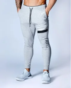 

Muscle Brothers New Sports Pants Men's Running Pure Cotton Slim Pants With Foot Zipper Casual Sweatpants
