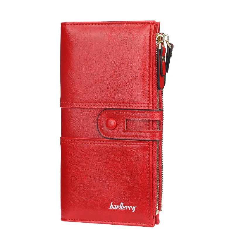 

Baellerry 2021 Women Wallets Fashion Long Leather Top Quality Card Holder Classic Female Purse Zipper Brand Wallet for Women Sac