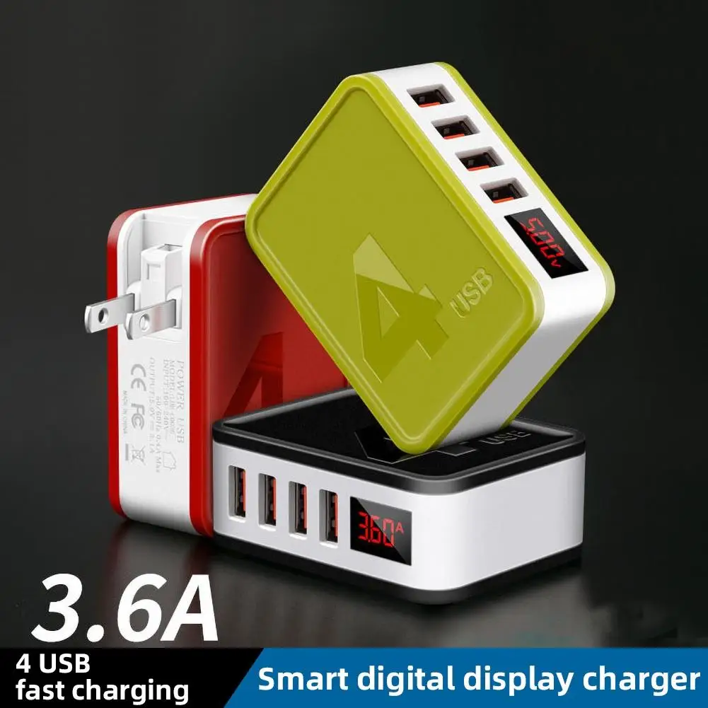 Зарядное устройство с цифровым дисплеем и портом USB 2/4 48 Вт QC4.0 3 0|Зарядные