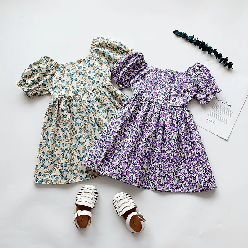 Vestido Floral elegante para niña pequeña, ropa de primavera y verano con estampado de flores, 2-7T, estilo bohemio