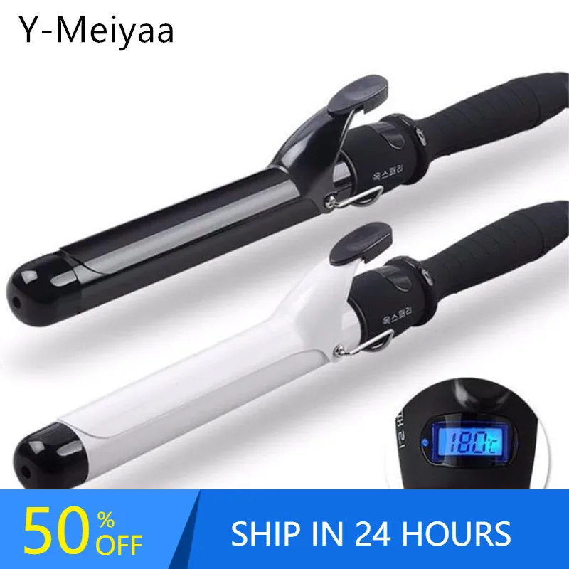 Профессиональные керамические щипцы для завивки светодиодный со светодиодным