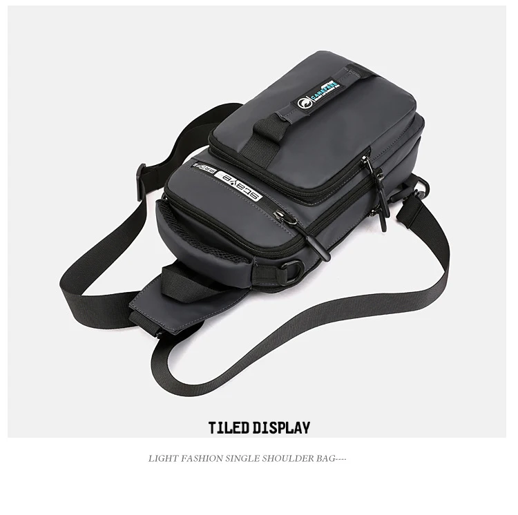 OZUKO New Multifunction Crossbody Bag for Men Chest Pack Sling&Double Shoulder Bag Male Waterproof Short Trip Messenger Bag