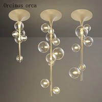 nordic luxury glass ball ceiling lamp bar living room bedroom post modern creative horn ceiling lamp