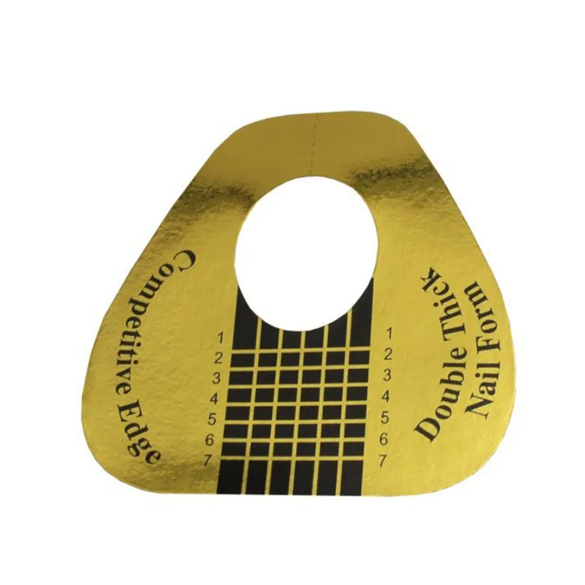 100 шт. профессиональные Золотые формы для ногтей акриловый УФ гель наконечники