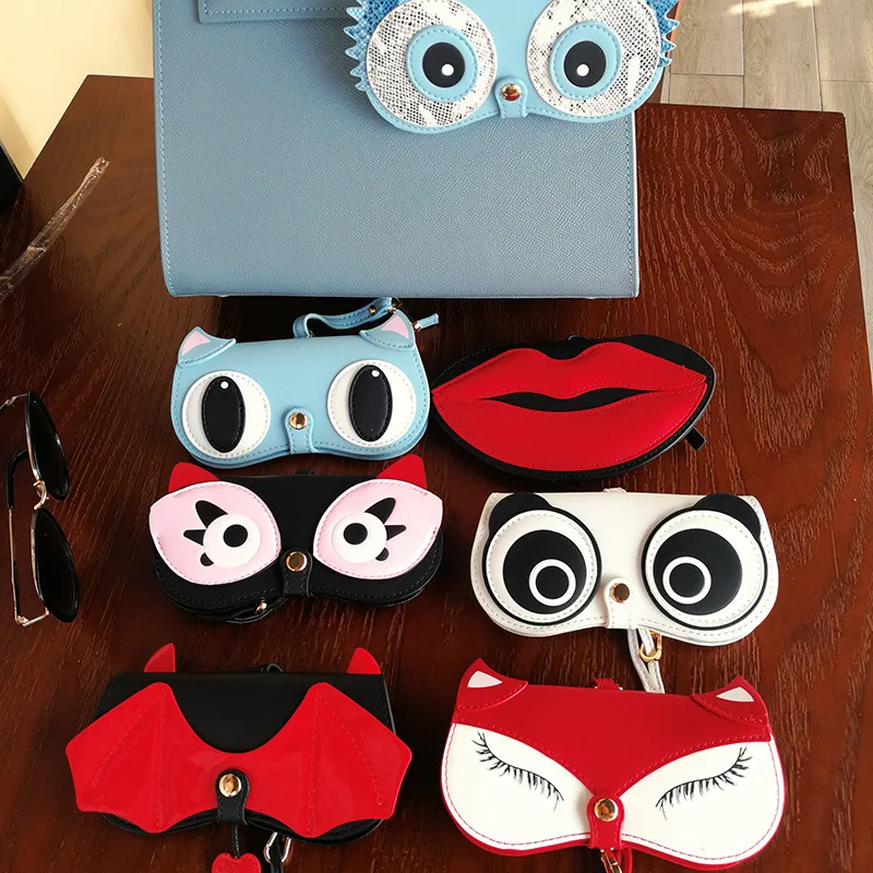 

Футляр для очков женский кожаный, милый аксессуар для солнцезащитных очков с подвеской