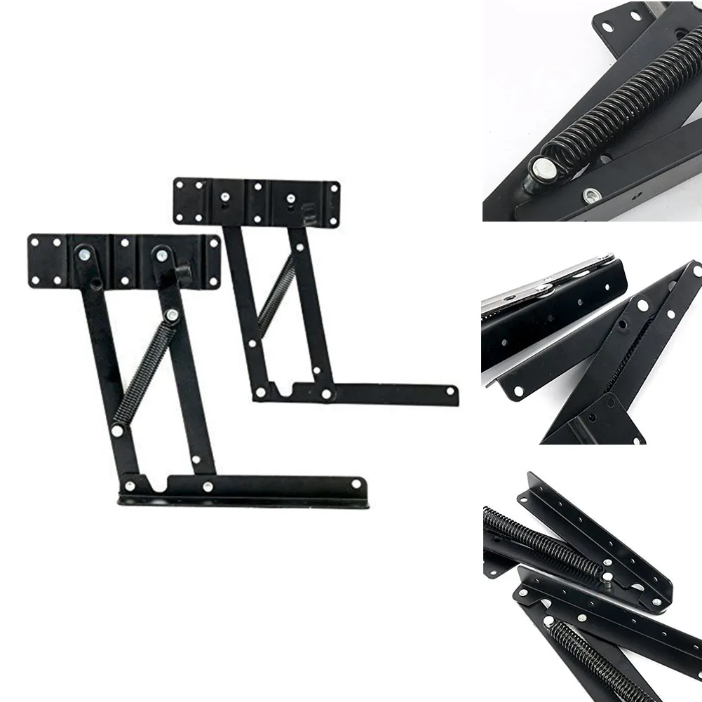 

Replacement Strong Load Bearing Easy Install Spring Hinge DIY Hardware Coffee Table Iron Furniture Fittings Folding Lift Up Top