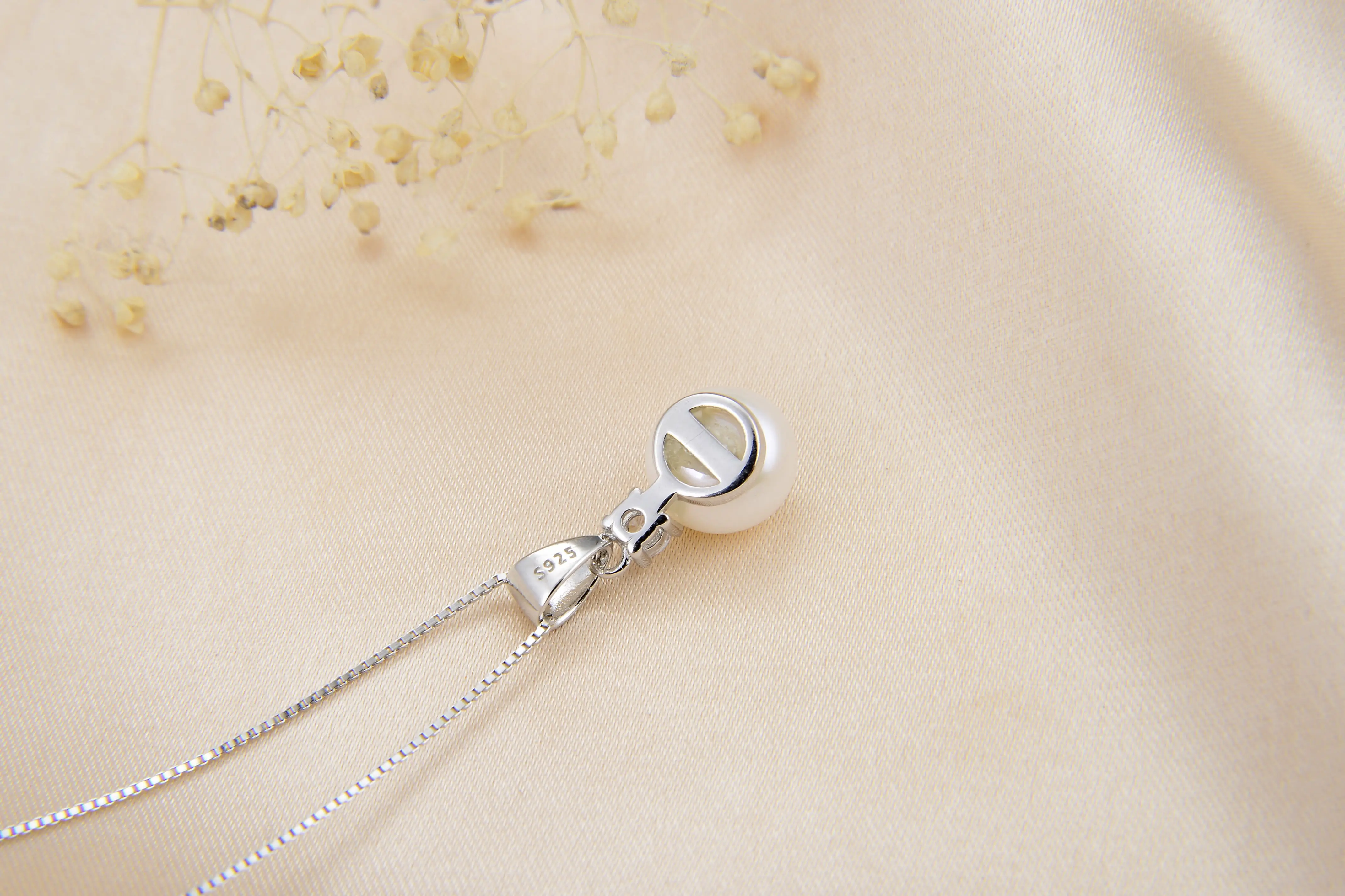 

100% Natural Fresh Water Pearl 16" to 18inch Pendant Necklace for Women with 925 sterling Silver, Popular Gift for All Ages