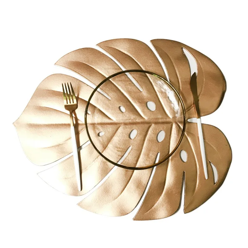 Черепаха салфетка под тарелку с лиственным рисунком искусственная Золотая