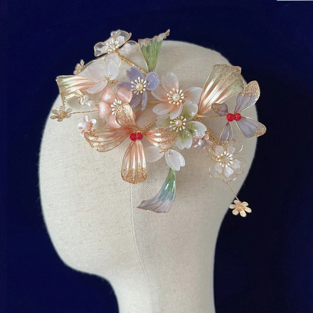 

Gorgeous Flower Leaf Bridal Barrettes Headpieces Soft Brides Hairbands Wedding Hair Accessory