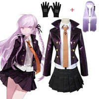 cosplay costume danganronpa kyoko kirigiri clothing halloween costumes for women purple suit set and wigs danganronpa cosplay