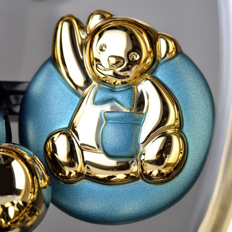 100% NEW AND HIGH QUALITY EXQUISITE CUTE MINI BEAR SILENT JUMPING MOVEMENT TABLE CLOCK ALARM GOLD FRAME CHILDREN'S GIFTS | Дом и сад