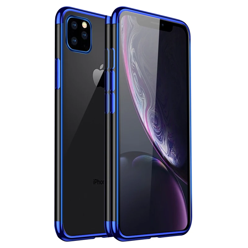 Чехол MAKAVO для iPhone 11 Pro Max роскошный мягкий силиконовый прозрачный чехол с