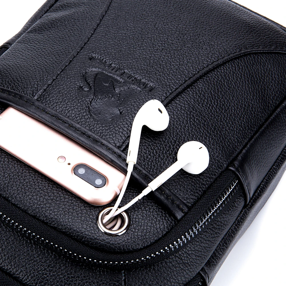 

Quality Men's Shoulder Bag Genuine Leather Bag for Man Messenger Bags Flap Zipper Designer Male Crossbody Bags Handbags