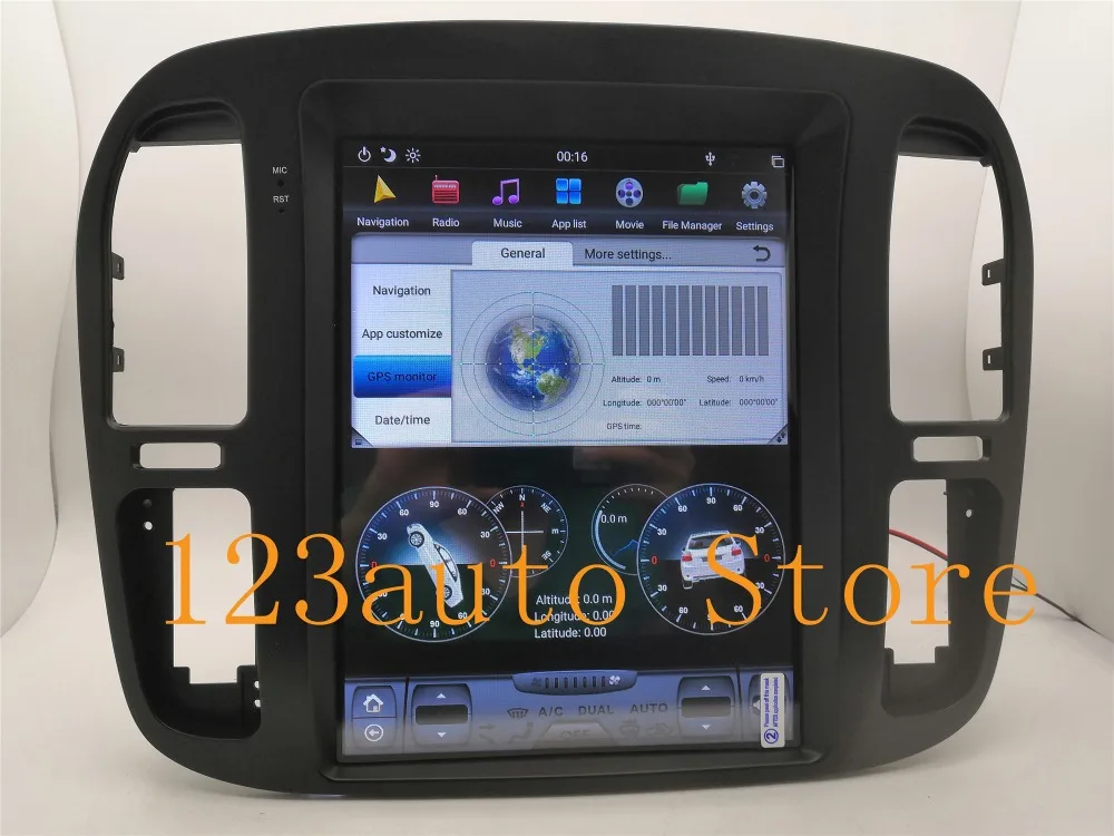 12,1 дюймов вертикальный PX6 Tesla стиль Android 8,1 автомобильный DVD gps навигационный плеер для TOYOTA LAND CRUISER LC100 LEXUS LX470 1999-2002