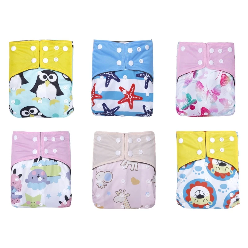Pa&ntilde;ales reutilizables con bolsillo para beb&eacute;, lavables, de carb&oacute;n de bamb&uacute;, de tela ajustable para reci&eacute;n nacido de 3 a 36 meses-0