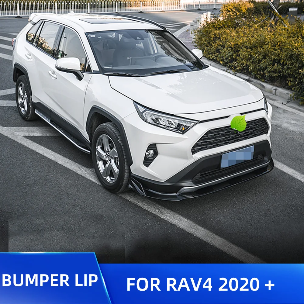 Сплиттер для переднего бампера диффузор подбородка губ Toyota RAV4 2019 2020 глянцевый