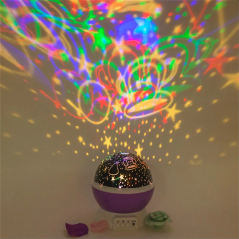 Романтический вращающийся Ночной светильник проектор для детей Детский