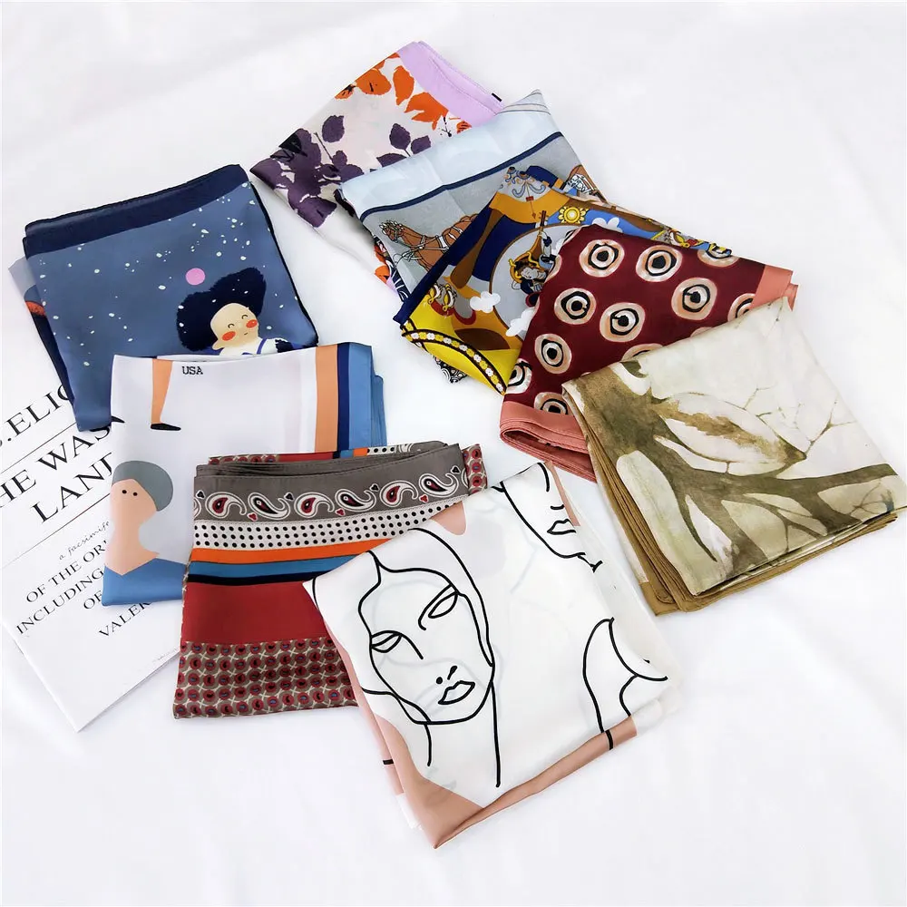 

70 маленький квадратный шарф маленький шелковый шарф женский универсальный маленький шарф профессиональный шарф украшения повязка для вол...