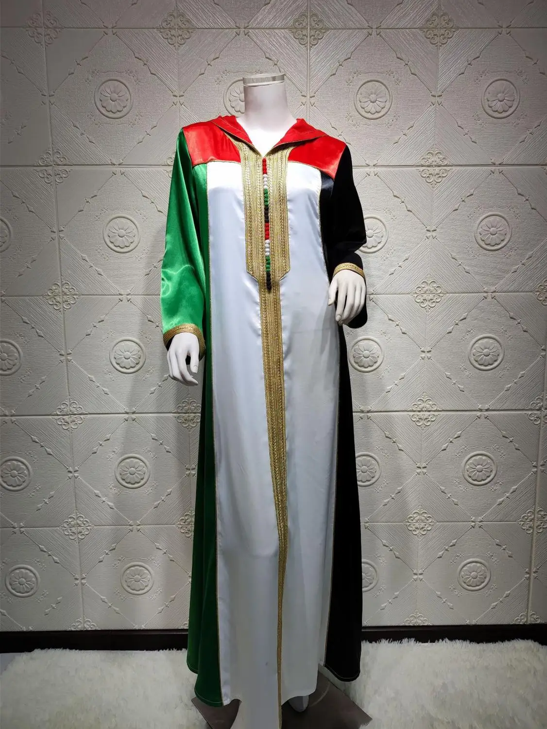 

Saudi Arabi Popular Ramadan Women Floor Length Dress Multicolor Jalabiya Muslim Women Robe Gowns For Party