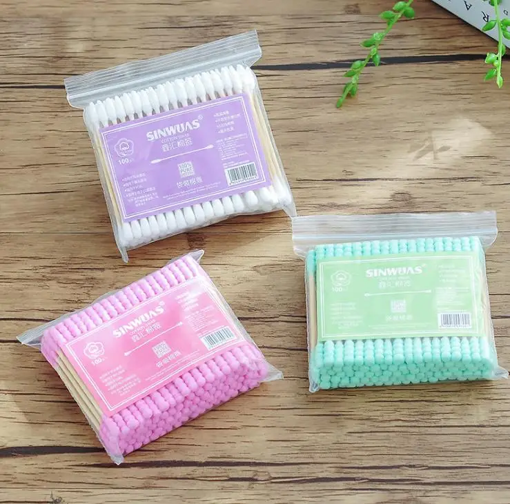 売却 ニューキッズ双頭スパイラル綿棒、耳色綿棒ボックス、使い捨て綿棒家庭用品のギフト卸売