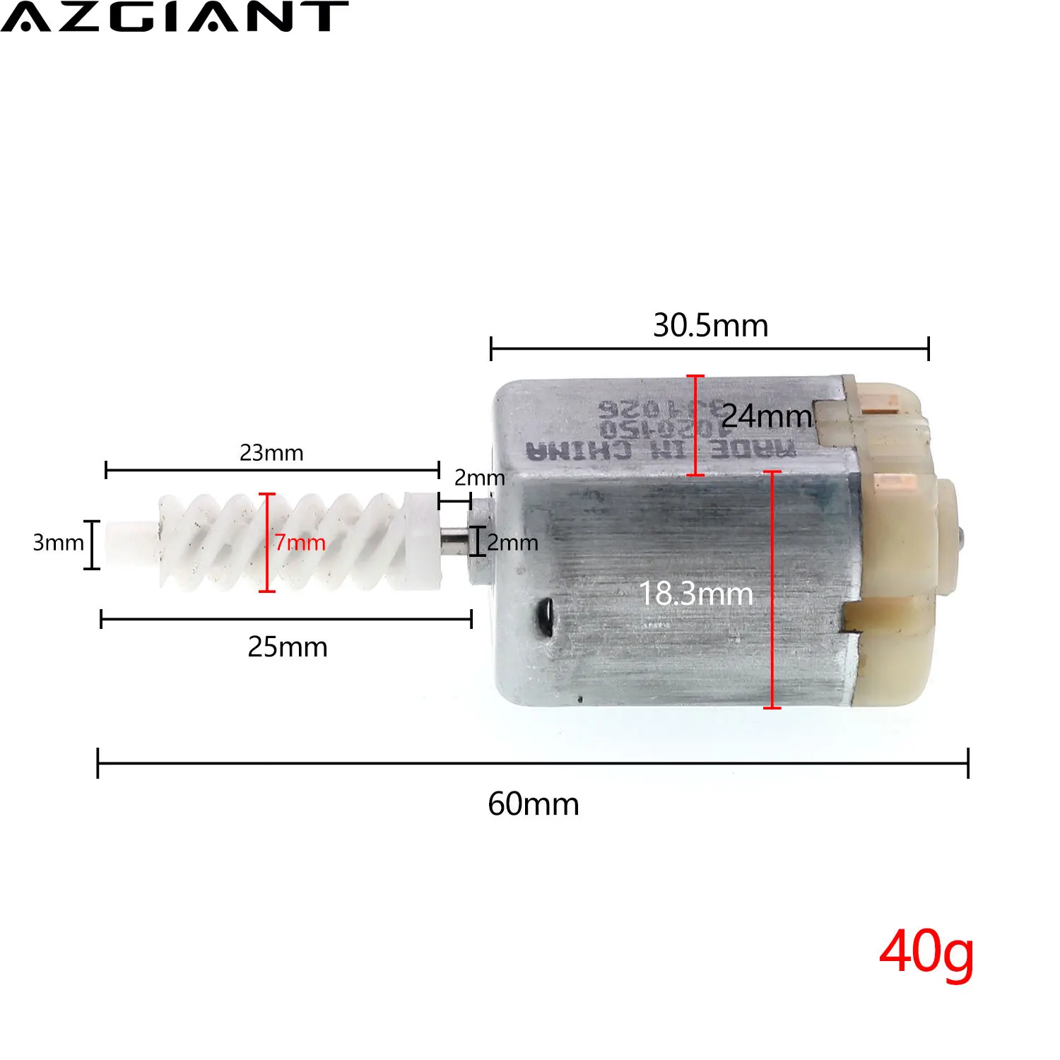 AZGIANT 1020150 12V DC carbon brush FC280 car centre door lock Engine DC motor For johnson plastic worm gear