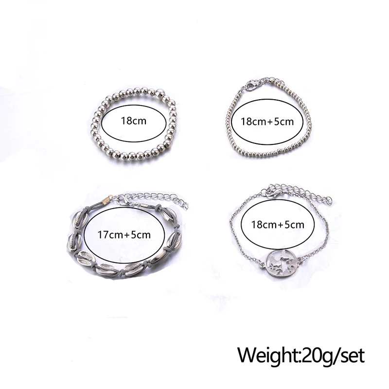 Женские браслеты в летнем стиле 4 шт./компл. с изображением карты мира пляжные