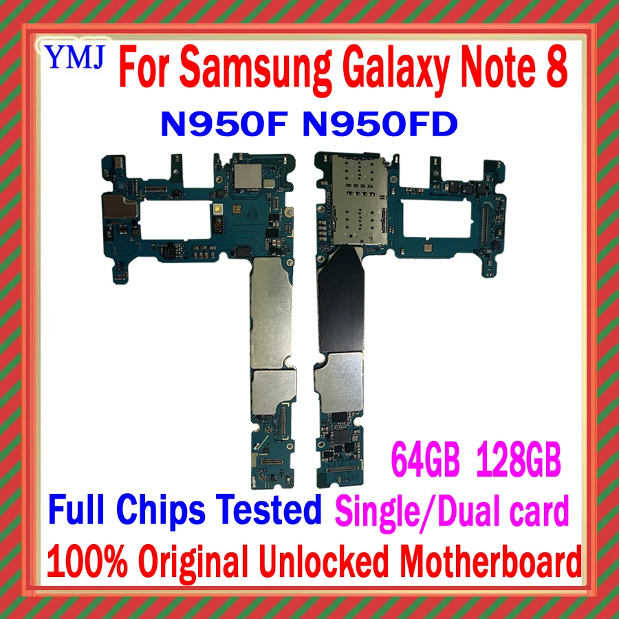 С ОС Android для Samsung Galaxy Note 8 N950F N950FD материнская плата 64 Гб 128 ГБ оригинальная